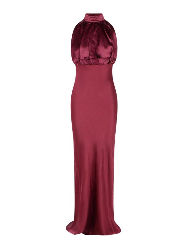 ROTATE Birger Christensen: Tops & Tank tops - Kalina Burgundy Silk Dress