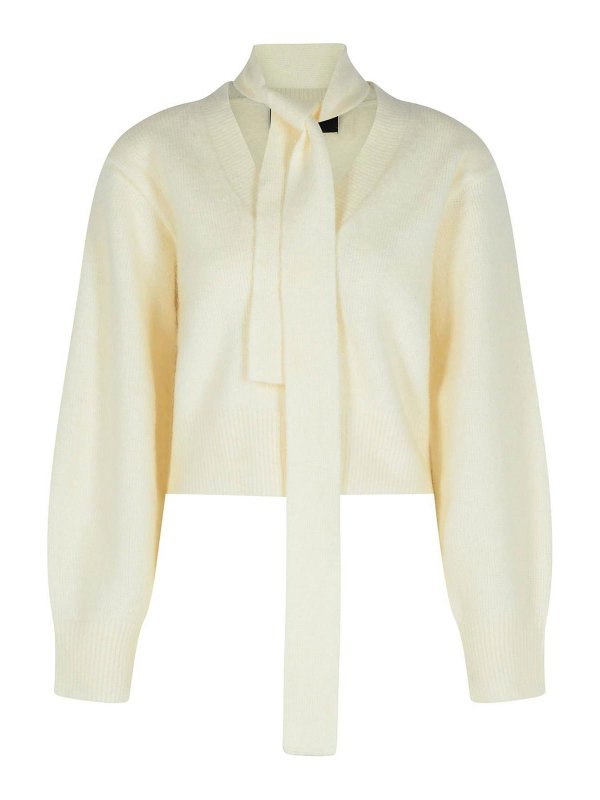 ROTATE Birger Christensen: crew necks - Karolyn Ivory Alpaca Blend Sweater