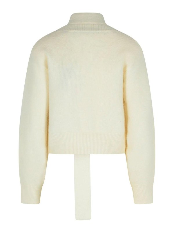 ROTATE Birger Christensen: crew necks online - Karolyn Ivory Alpaca Blend Sweater