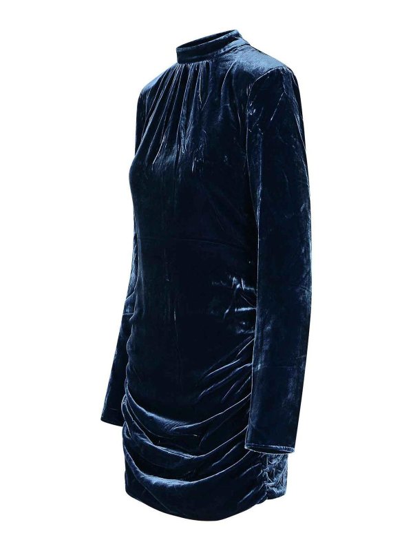 The Best Shops ROTATE Birger Christensen: abiti corti - Abito vilma in miscela di seta blu