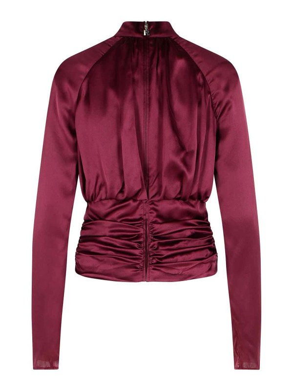 ROTATE Birger Christensen: blouses online - Kala Burgundy Silk Blouse