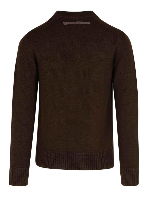 Sacai: Pull col rond online - Pull Col Rond - Marron