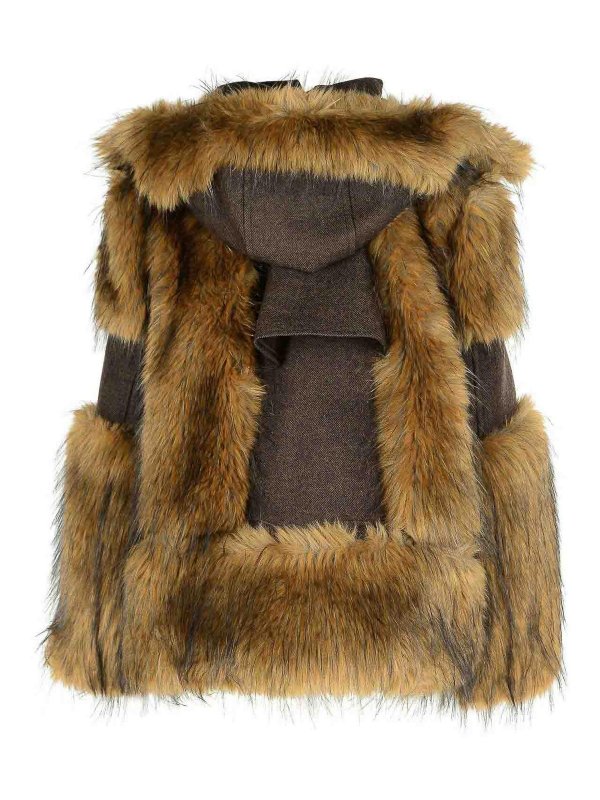 Sacai: casual jackets online - Brown Wool Jacket