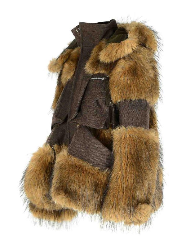 The Best Shops Sacai: casual jackets - Brown Wool Jacket