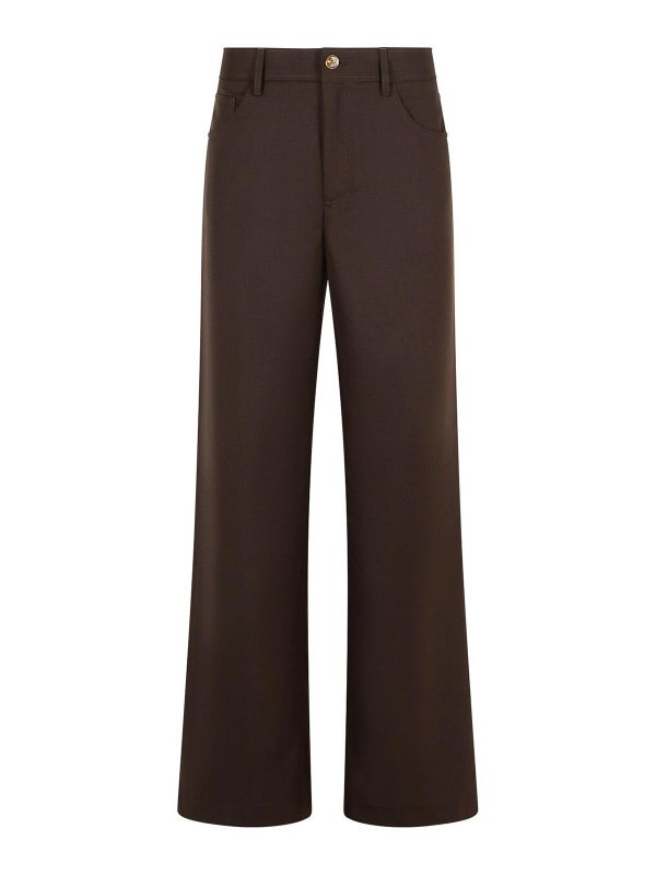 SÉFR: casual trousers - Jiro Brown Wool Blend Pants