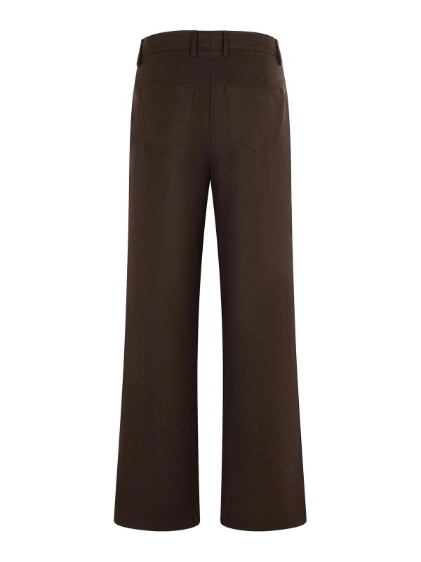 SÉFR: casual trousers online - Jiro Brown Wool Blend Pants