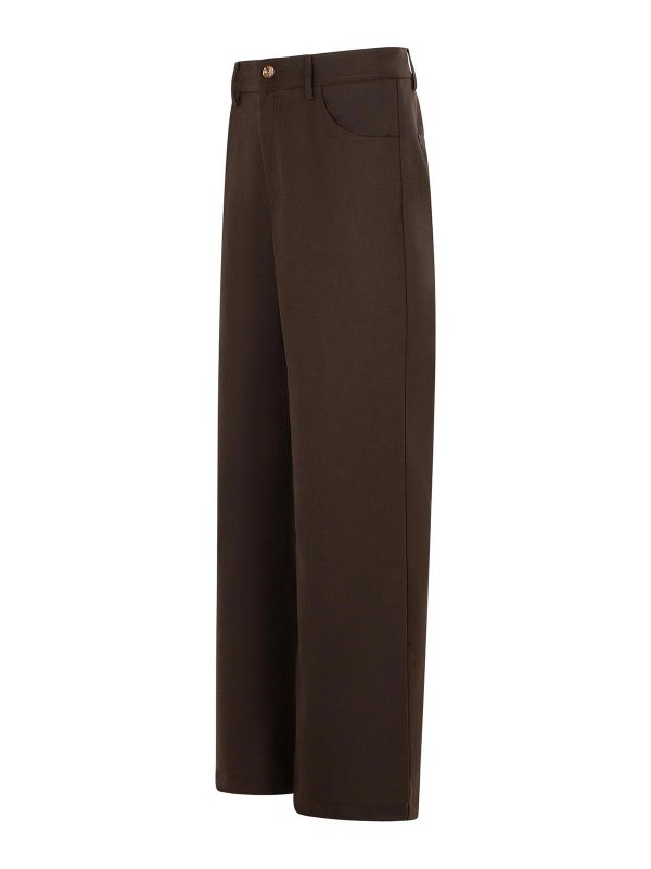 The Best Shops SÉFR: casual trousers - Jiro Brown Wool Blend Pants