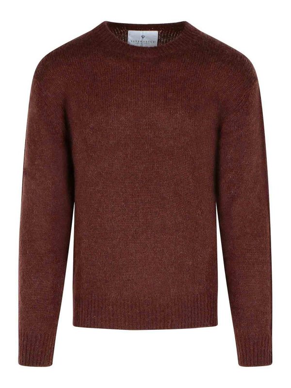 SEVEN GAUGE: Suéteres con cuello pico - Suéter Cuello Redondo - Marrón