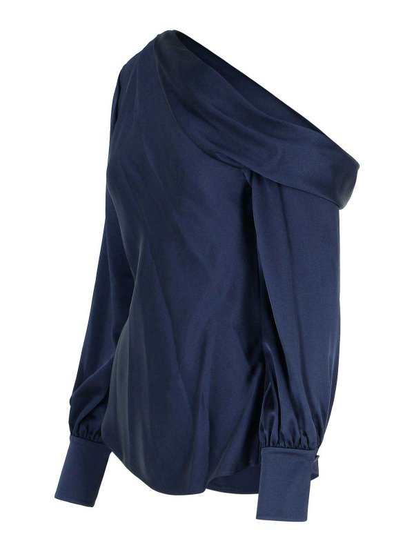 The Best Shops JONATHAN SIMKHAI: bluse - Alice Navy Acetate Blend Blouse