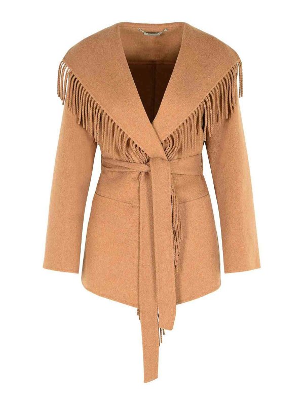 JONATHAN SIMKHAI: short coats - Rowen Camel Wool Blend Coat