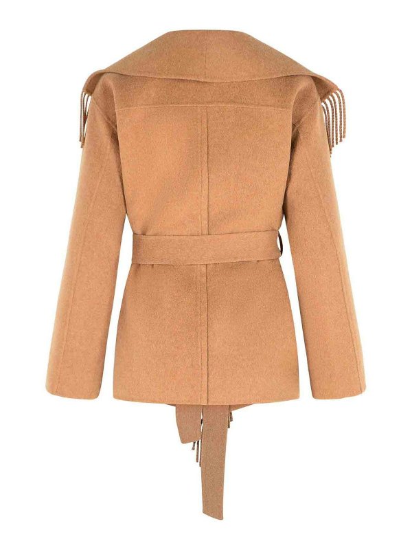 JONATHAN SIMKHAI: short coats online - Rowen Camel Wool Blend Coat