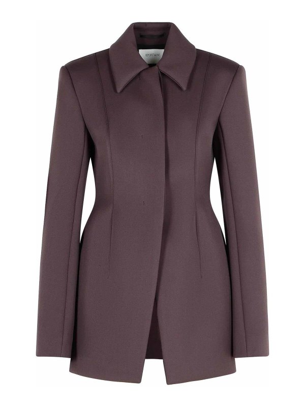SPORTMAX: shirts - Bacio Tight Jacket In Virgin Wool Blend