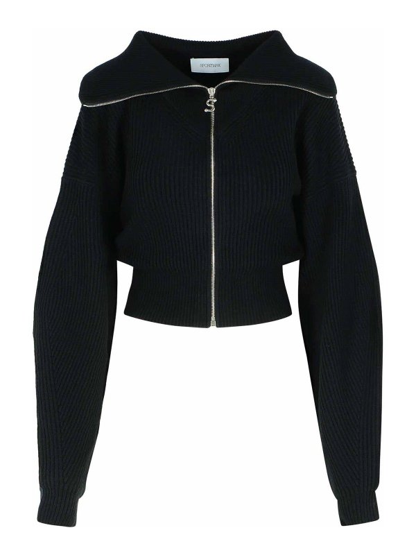 SPORTMAX: cardigans - Calipso Black Cashmere Blend Cardigan