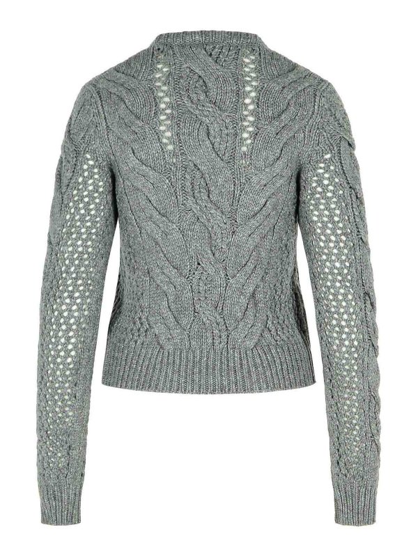 SPORTMAX: Strickpullover mit Rundhalsausschnitt online - Rundhalspullover - Grau