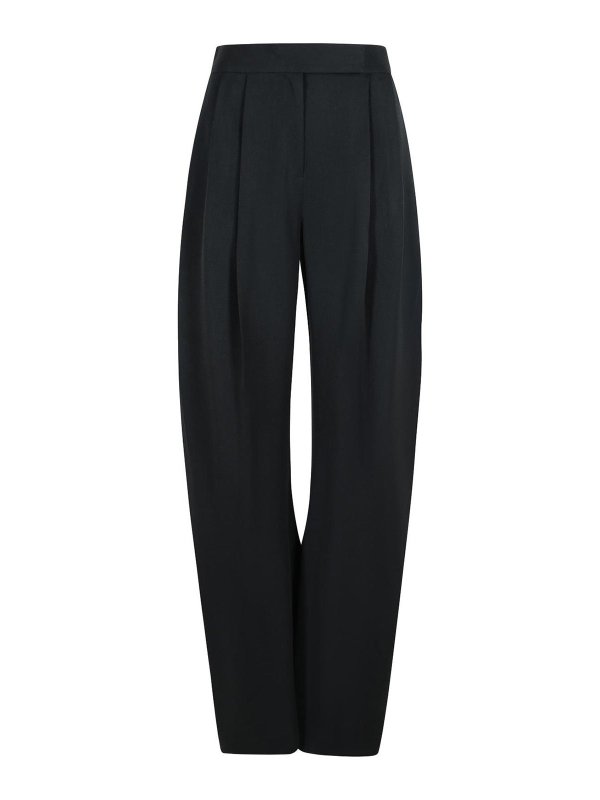 The Attico: casual trousers - Gary Long Black Virgin Wool Pants