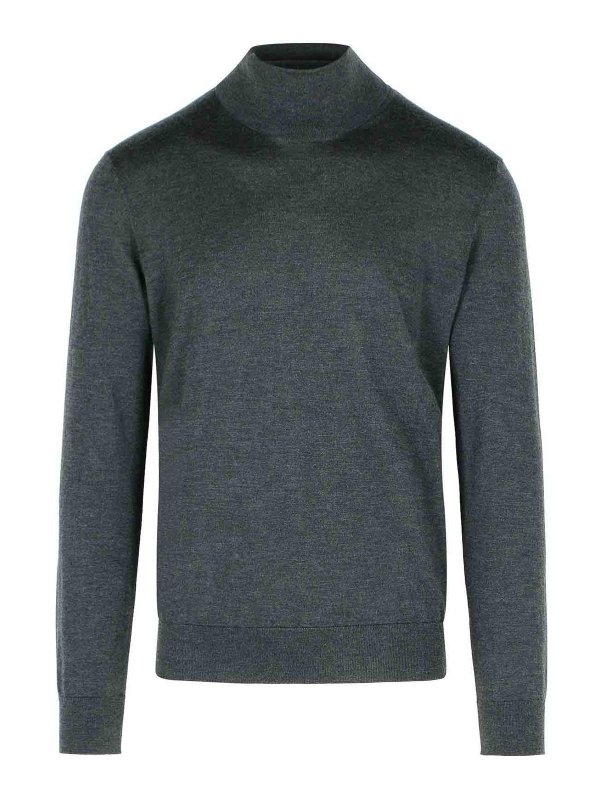 ZEGNA: Suéteres con cuello pico - Suéter Cuello Redondo - Gris