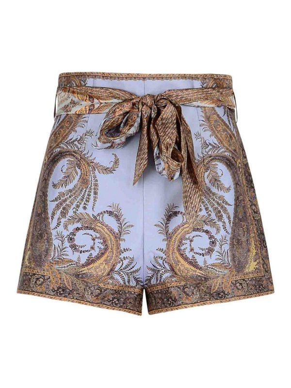 ZIMMERMANN: Trousers Shorts - Lilac Silk Blend Shorts
