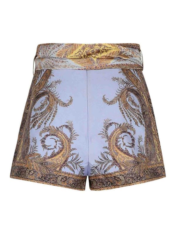 ZIMMERMANN: Trousers Shorts online - Lilac Silk Blend Shorts