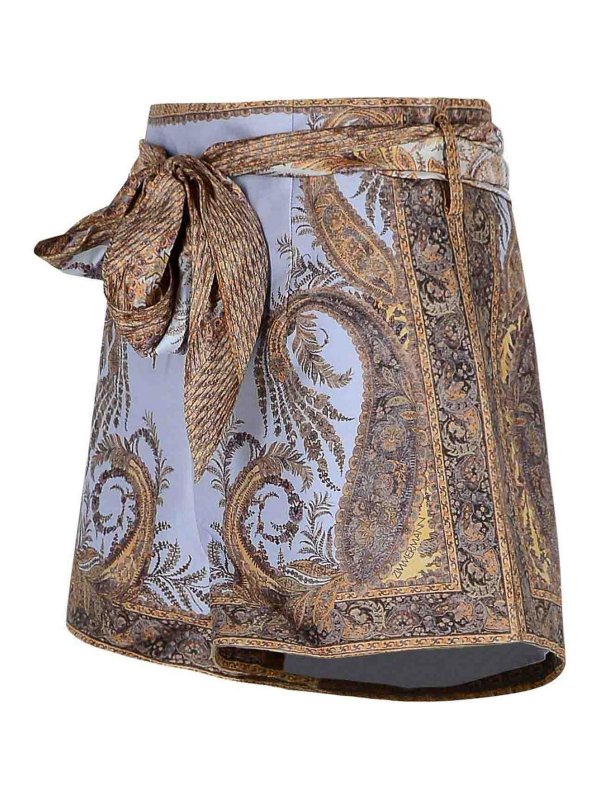 The Best Shops ZIMMERMANN: Trousers Shorts - Lilac Silk Blend Shorts