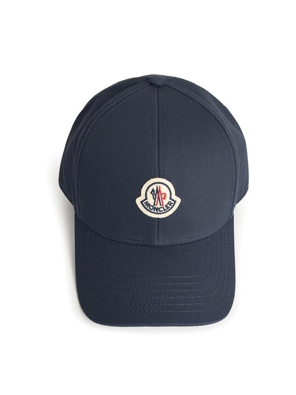 MONCLER: hats & caps - Blue Cotton Cap