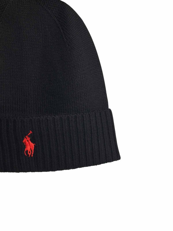 The Best Shops POLO RALPH LAUREN: ニットキャップ - ビーニー帽 - 黒