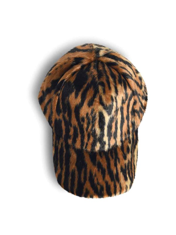 STAND STUDIO: hats & caps - Cyrene Cap In Animalier Modacrylic