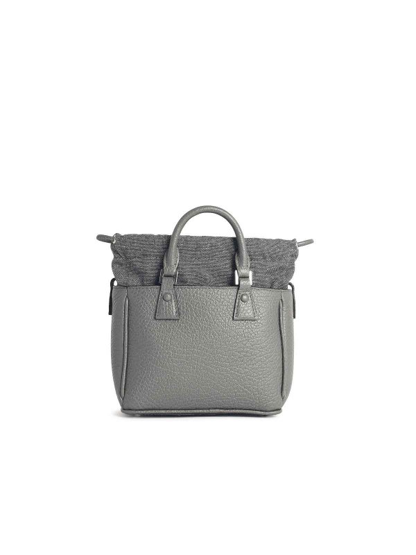 The Best Shops Maison Margiela: totes bags - 5Ac Tote Horizontal Pebble Grey Leather Bag