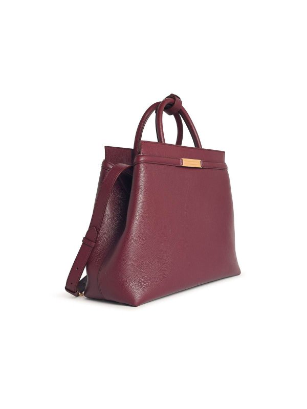 BALLY: shopper online - Borsa deco in pelle bordeaux