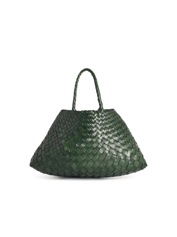 The Best Shops DRAGON DIFFUSION: shopper - Piccola borsa in pelle verde a foglia