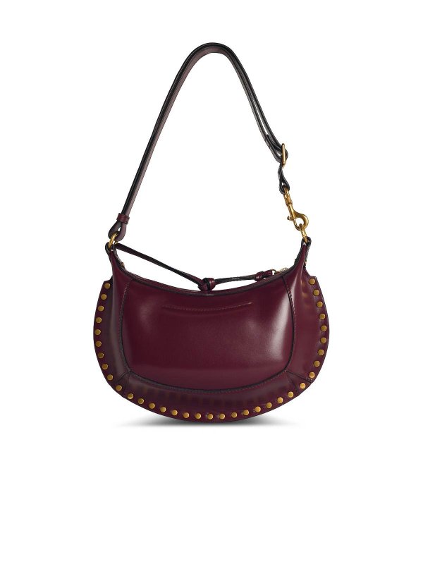 The Best Shops ISABEL MARANT: shoulder bags - Oskan Moon Burgundy Smooth Leather Bag