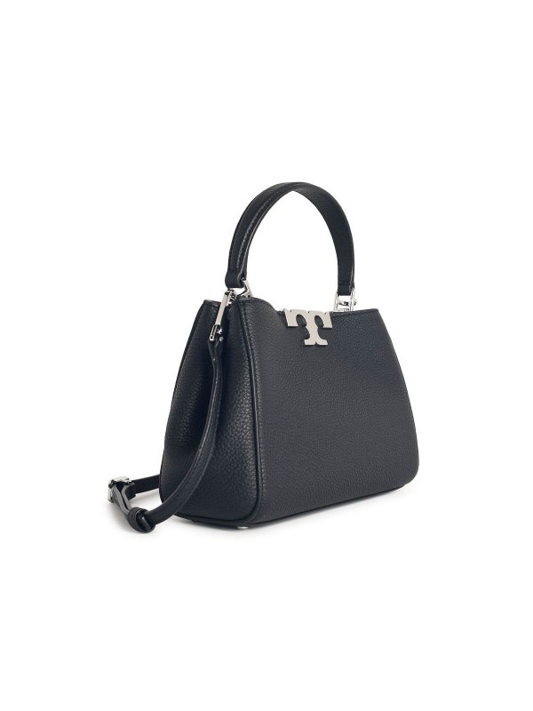 TORY BURCH: shopper online - Borsa in pelle nera Eleanor