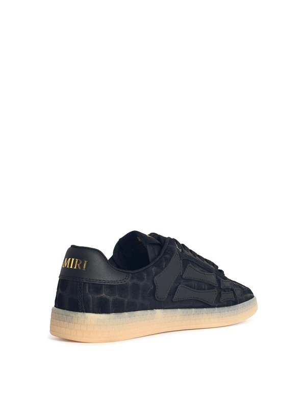 The Best Shops AMIRI: trainers - Croc Bones Black Suede Sneakers