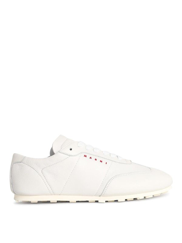 Marni: trainers - White Leather Sneakers