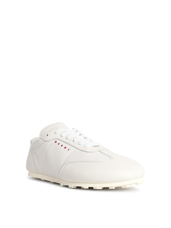 Marni: trainers online - White Leather Sneakers