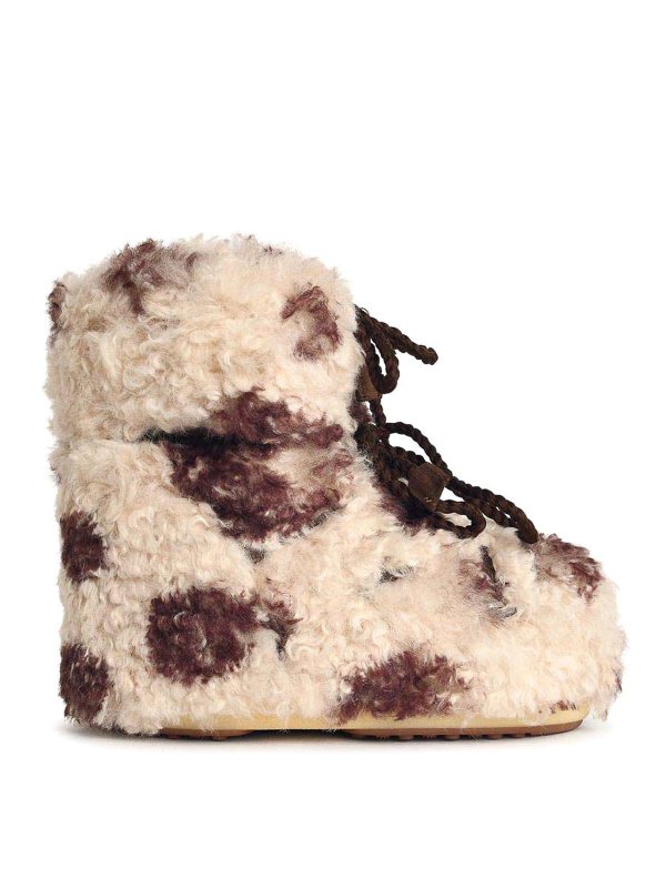 Moon Boot: boots - Two-Tone Faux Fur Boot