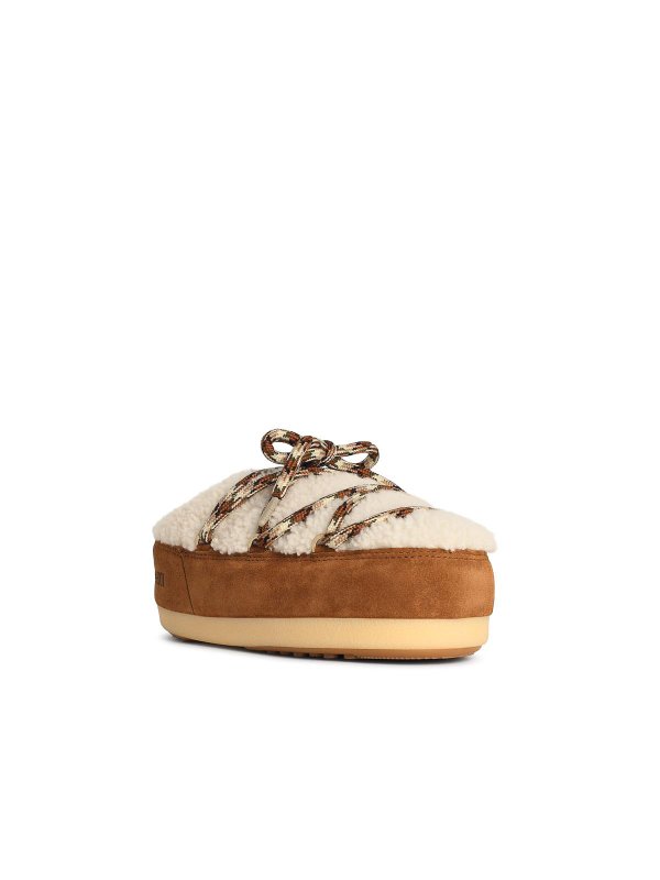 Moon Boot: Loafers & Slippers online - Evx Slippers In Shearling Whisky