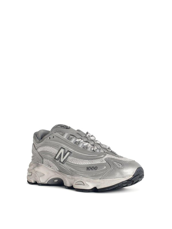 NEW BALANCE: sneakers online - 1000 sneaker in misto in tessuto argento