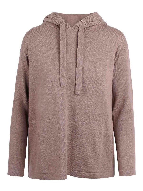 S MAX MARA: Sweatshirts & Sweaters - Heroic hooded wool sweatshirt
