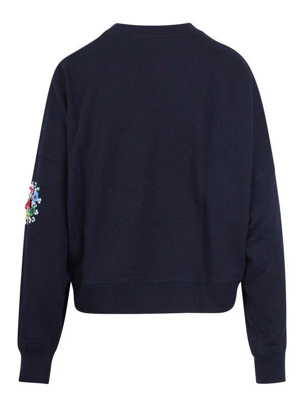 ESSENTIEL ANTWERP: Sweatshirts & Sweaters online - Green sweatshirt with floral embroidery