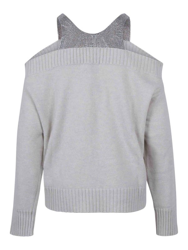 GIUSEPPE DI MORABITO: maglia collo a barchetta online - Maglione In Lana Con Cristalli