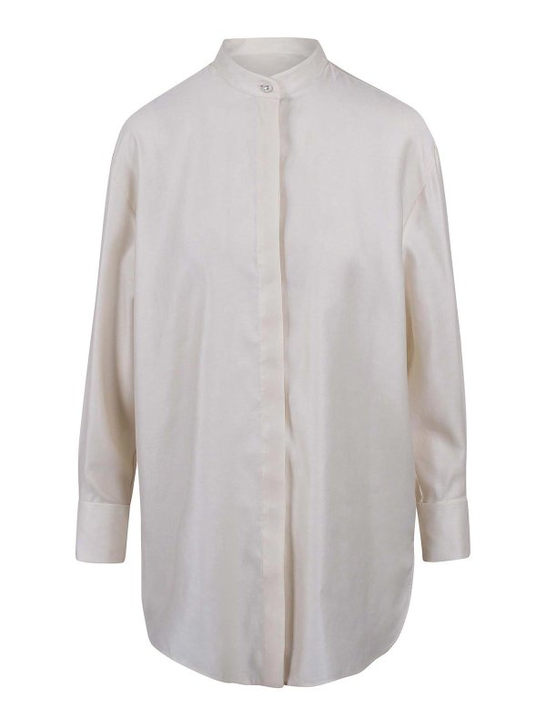 Max Mara: shirts - Over shirt in anta cotton satin
