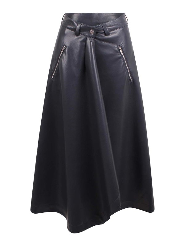 NANUSHKA: Knee length skirts & Midi - Skirt -fault closing skirt in eco -leather