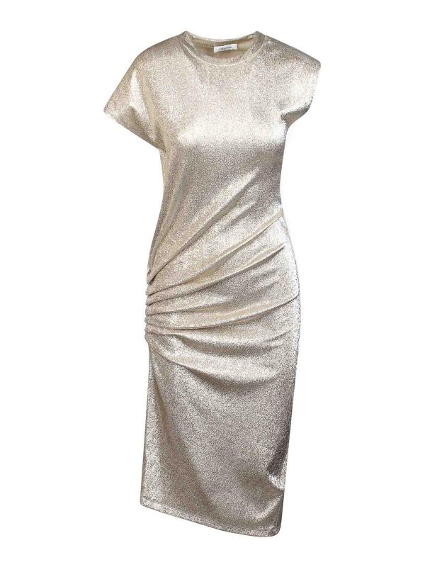 RABANNE: short dresses - Lam Dress With Side Gathering