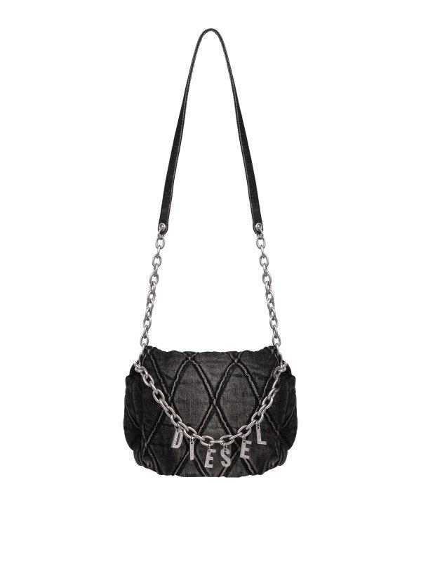 DIESEL: shoulder bags - Denim bag with charm