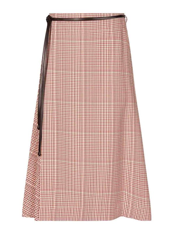 BOTTEGA VENETA: ニーレングススカート＆ミディ丈 - 膝丈/ミディスカート - マルチカラー