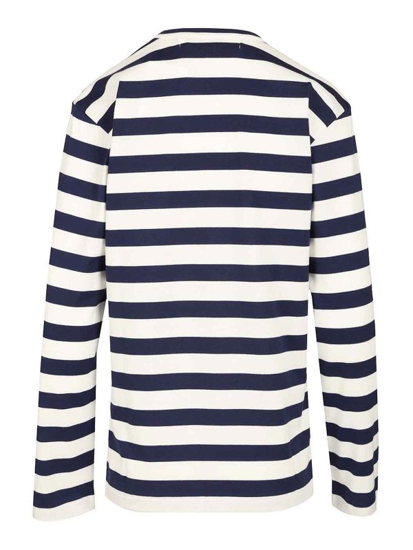 Comme des Garçons Play: crew necks online - Striped Cotton Sweater