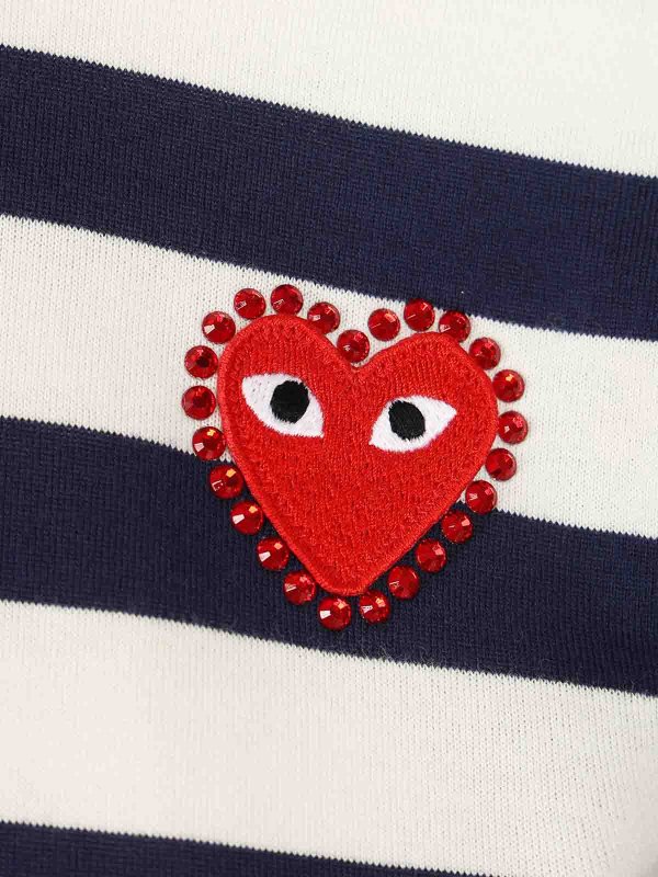 The Best Shops Comme des Garçons Play: crew necks - Striped Cotton Sweater