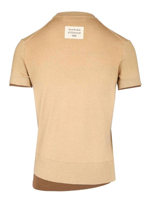 Acne Studios: Strickpullover mit Rundhalsausschnitt online - Rundhalspullover - Beige