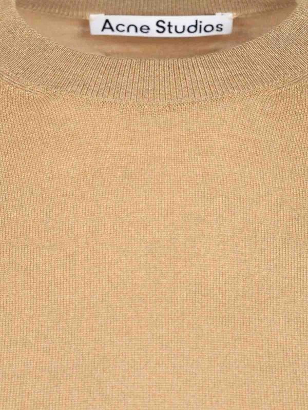 The Best Shops Acne Studios: Strickpullover mit Rundhalsausschnitt - Rundhalspullover - Beige