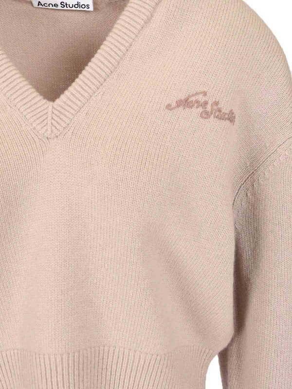 The Best Shops Acne Studios: Suéteres con cuello pico - Suéter Cuello Redondo - Gris